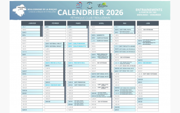 Calendrier de la Saison 2026  ! 📅